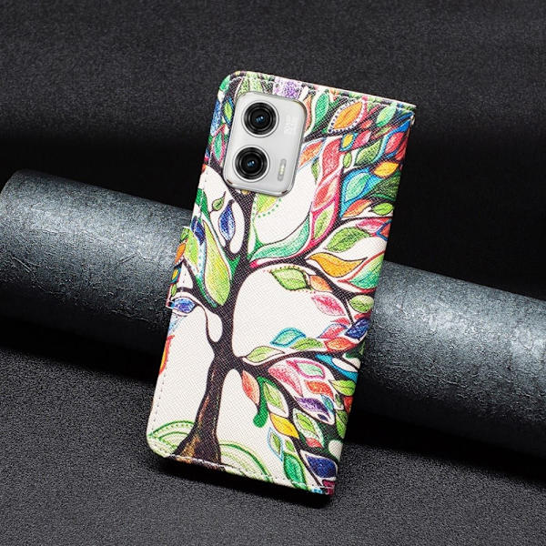 Wonderland Motorola Moto G73 Flip Fodral - Life Träd multifärg