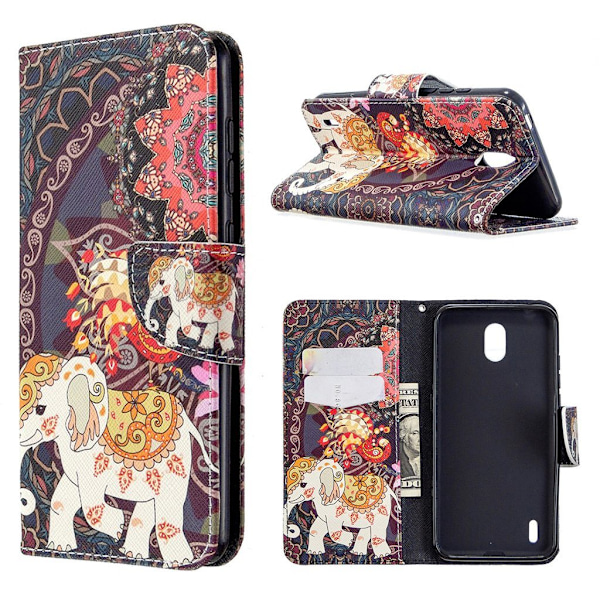 Wonderland Nokia 1.3 Etui - Tribal Elephant Multicolor