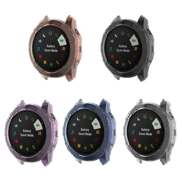 Garmin Fenix 6X / 6X Pro gennemsigtigt cover - Sort Black