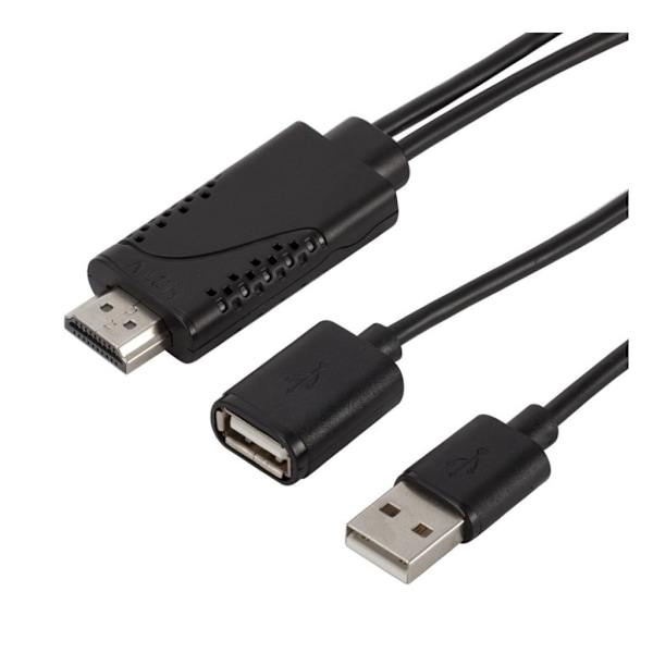 USB honkontakt till HDMI hankontakt video adapterkabel full HD 1080p Svart