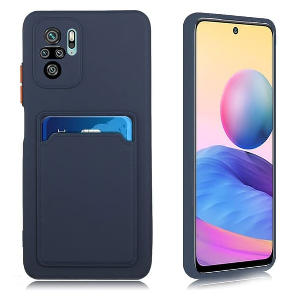 Xiaomi Redmi Note 10 / Xiaomi Redmi Note 10S skal med korthållare - Blå Blå
