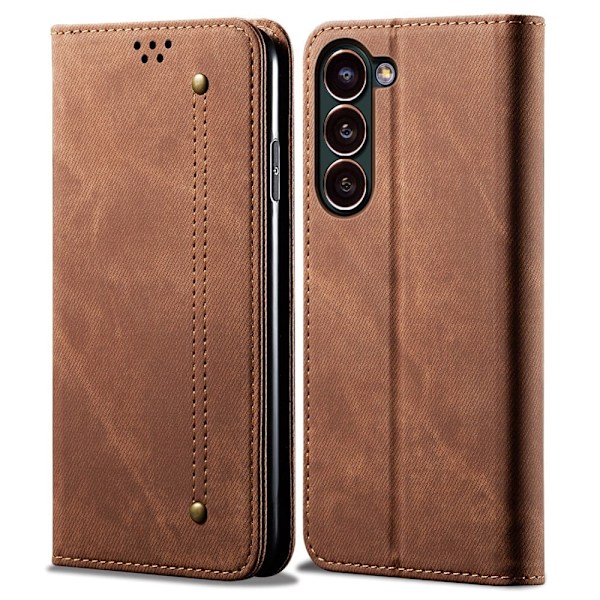 Jeans Samsung Galaxy S23 Plus Flip Etui - Kaffe Brown