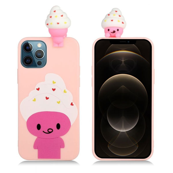 Cute 3D iPhone 12 Pro Max skal - Rosa Rosa