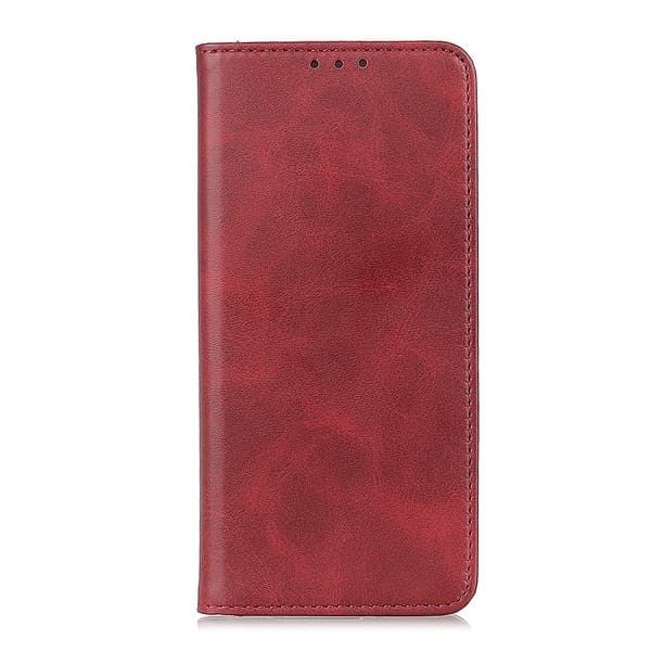 Motorola Moto E30 lompakkokotelo, aitoa nahkaa - Punainen Red