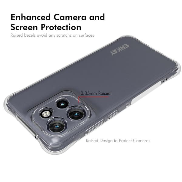 ENKAY klart fallsikkert etui for Motorola Edge 50 Neo Transparent