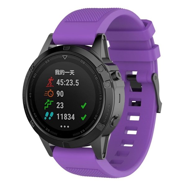 Garmin Approach S60 erstatnings urrem i silikone med Twill tekstur - Lilla Purple