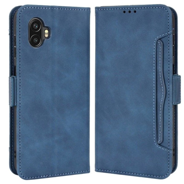 Modern-styled leather wallet case for Samsung Galaxy Xcover 6 Pr Blue