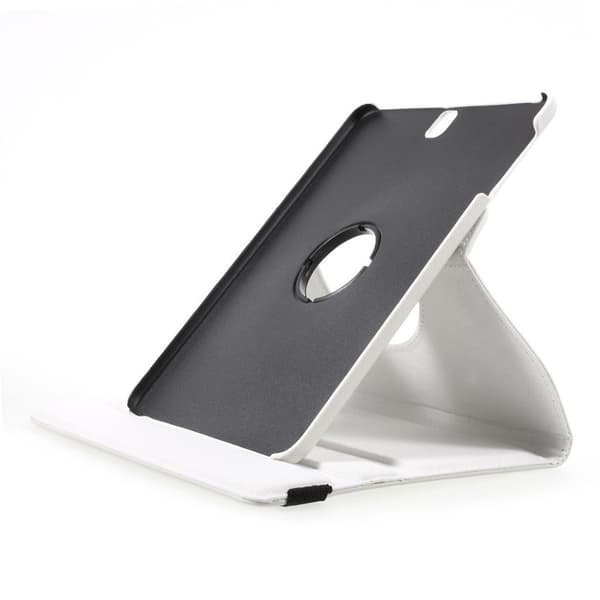 Samsung Galaxy Tab S3 Litchi Tekstur Roterende PU Lær Etui - Hvit White