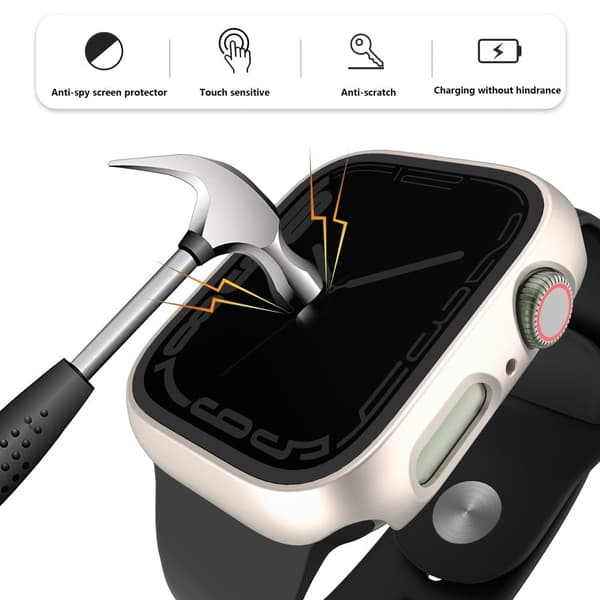 Apple Watch Series 9 41mm protective cover with tempered glass - Red Röd
