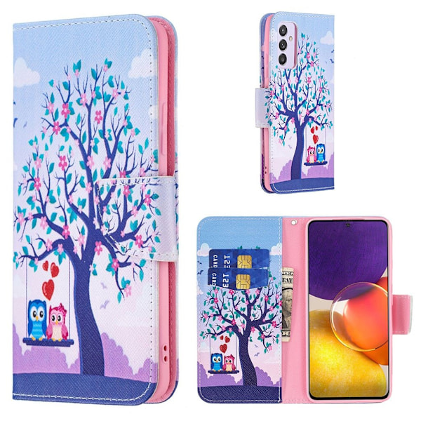 Wonderland Samsung Galaxy A82 5G Läppäkotelo - Puu And Owls Multicolor