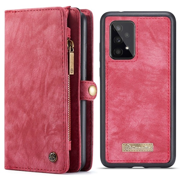 CaseMe Samsung Galaxy A53 5G vetoketjullinen lompakkokotelo - Punainen Red