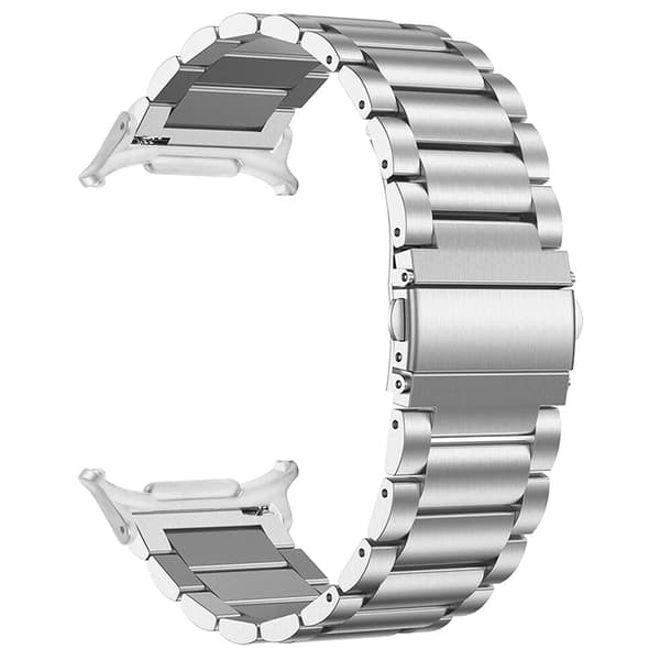 Samsung Galaxy Watch Ultra Band 3-Bead klockarmband i rostfritt stål - Silver Silvergrå