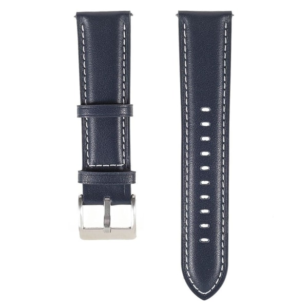 22m Universal quick release genuine leather watch strap - Blue Blå