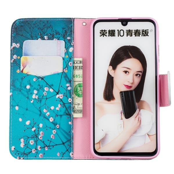 Wonderland Huawei P Smart 2019 flip-etui - Tre Med Blomster Blue