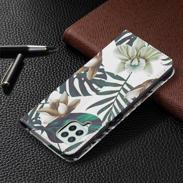 Wonderland Samsung Galaxy A22 4G Flippetui - Blomst og Leaves Multicolor
