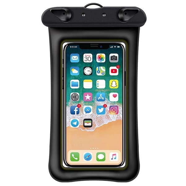 Universal vanntett veske for smarttelefon med snor - Svart Black