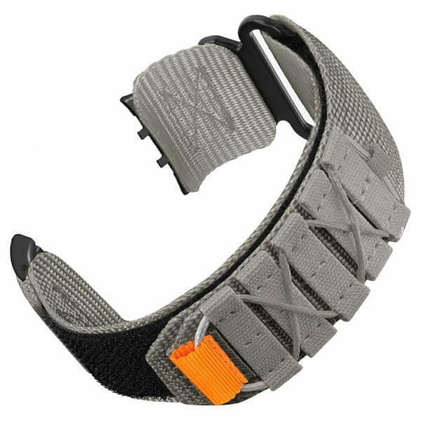 Honor Watch 5 Nylon klockarmband Magic Tape Militär stil Justerbart armband - Grå Silvergrå