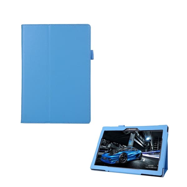 Lenovo Tab 2 A10-70 etui av lær m/ litchi tekstur - Lyseblå Blue