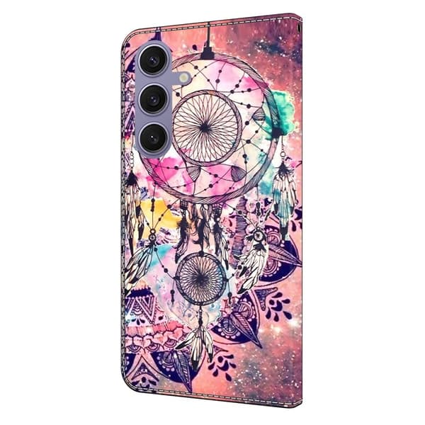 Samsung Galaxy S25+ Plånboksfodral Mönster Tryck Stativ Läder Flip Telefonskal - Vindspel Rosa