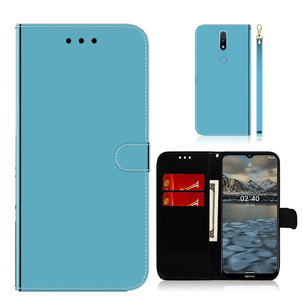 Mirror Nokia 2.4 Flippetui - Blå Blue