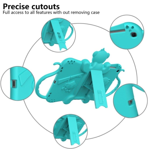 Apina tyyli silikoni tapauksessa Samsung Galaxy Tab A 10.1 (2019) - Syaani Green