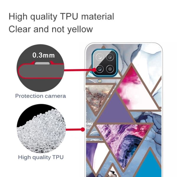 Marmormotiv Samsung Galaxy A42 5G skal - Triangelmönster I Marmor multifärg