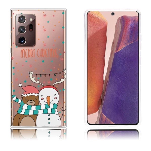 Christmas Samsung Galaxy Note 20 Ultra case - Bear and Snowman Transparent