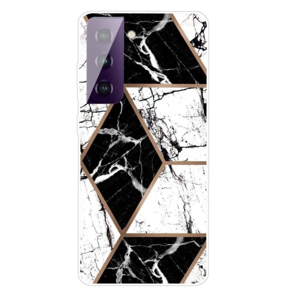 Marble Samsung Galaxy S21 Etui - Black and White Diamond Multicolor