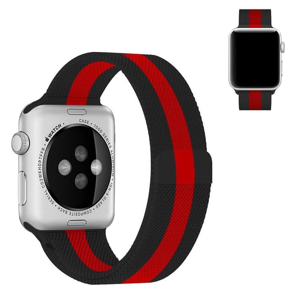 Apple Watch Series 6 / 5 40mm JTL urrem i rustfrit stål - Sort / Rød Black