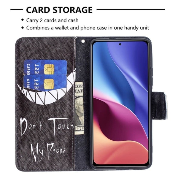 Wonderland Xiaomi Mi 11i / K40 Pro Plus / Poco F3 Flip Etui - Don't Touch My Phone Black