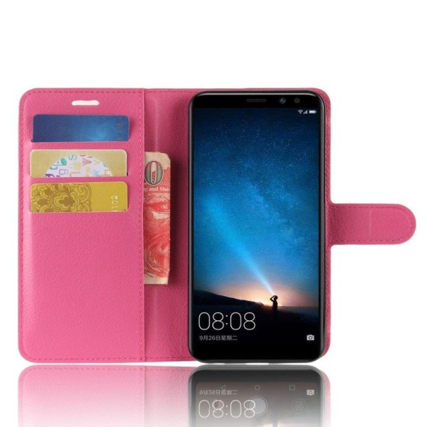 Huawei Mate 10 Lite Enfärgat skinn fodral - Rosa Rosa