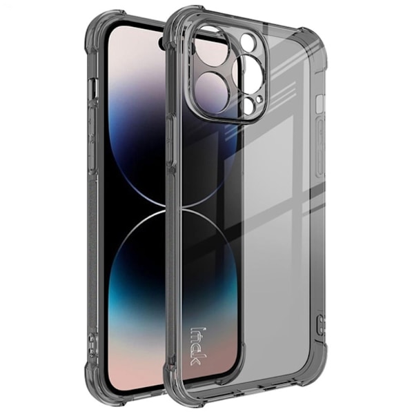 IMAK Airbag cover til iPhone 14 Pro Max - Gennemsigtig Sort Black