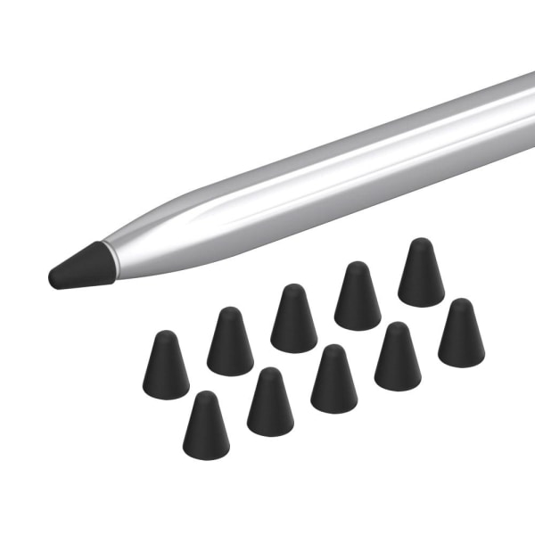 10 Pcs Huawei M-Pencil (2nd) silicone pen tip cover - Black Svart