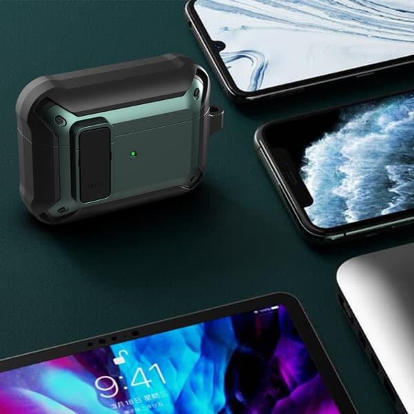 AirPods Pro TPU-fodral med design för snäpplock - Grön / Orange Grön