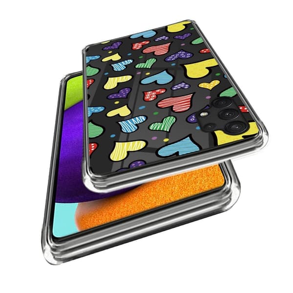 Deco Samsung Galaxy A13 4G Etui - Farverig Hjerter Multicolor