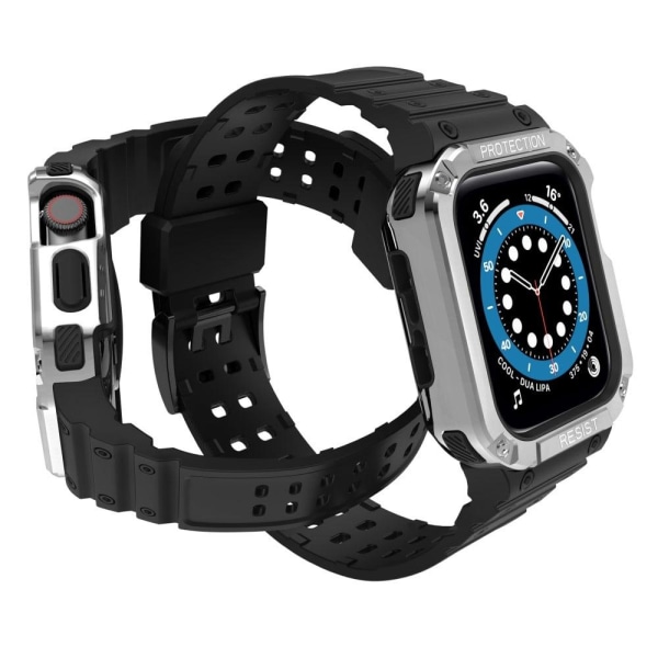 Apple Watch (41 mm) unikt TPU-klockarmband - Svart / Silver Silvergrå