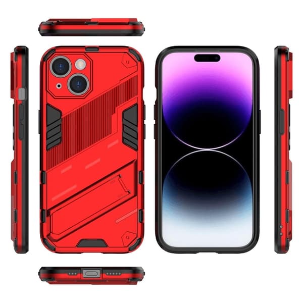 Shockproof Hybrid Suojakuori With A Modern Touch For iPhone 15 - Punainen Red
