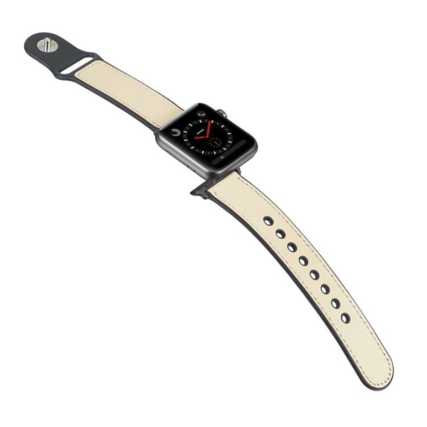 Apple Watch Series 6 / 5 44mm elegant leather watch band - Beige Beige