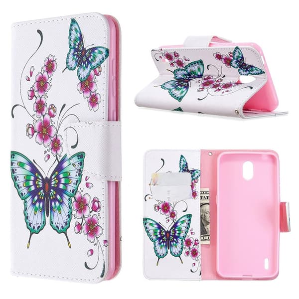 Wonderland Nokia 1.3 Etui - Sommerfugl og Blomst Multicolor