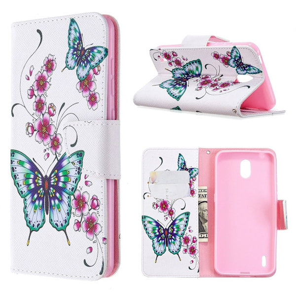 Wonderland Nokia 1.3 kotelot - Perhonen ja kukka Multicolor