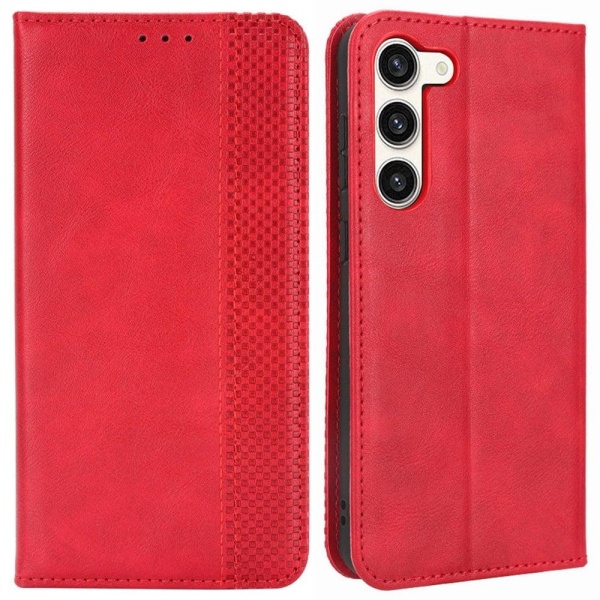 Bofink Vintage Samsung Galaxy S23 Läderfodral - Röd Röd