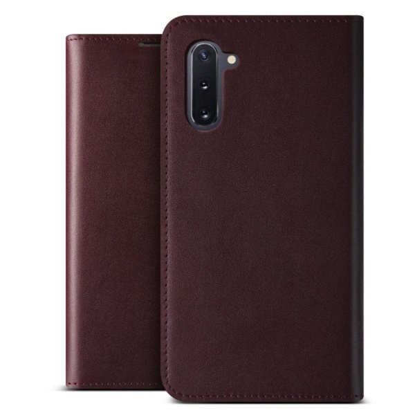 VRS Design ægte læder Diary for Galaxy Note 10 - Vinrød Red