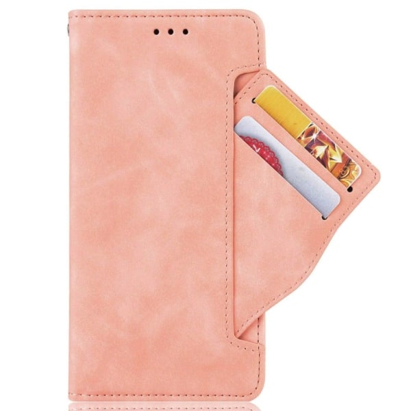 Stilfuldt Læder Etui med Pung til Xiaomi Poco M4 5G - Lyserød Pink