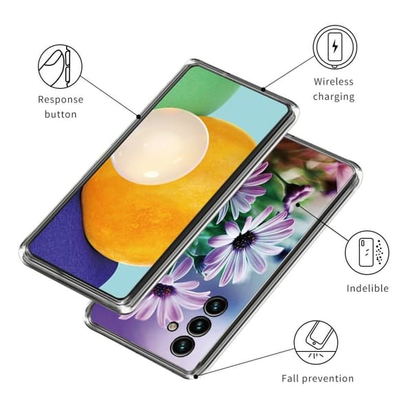 Deco Samsung Galaxy M14 Etui - Lilla Krysantemum Purple
