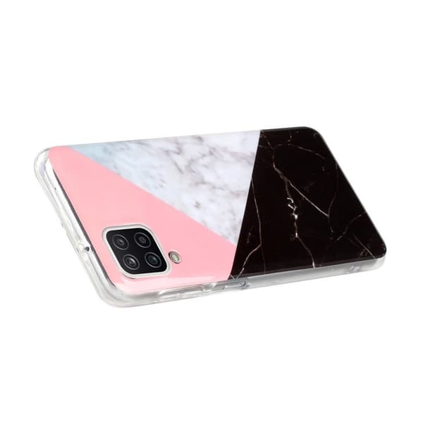 Marble design Samsung Galaxy A12 5G kotelot - Pinkki / Valkoinen / Musta Multicolor