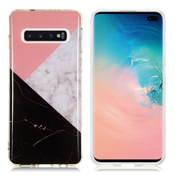 Samsung Galaxy S10 blødt marmor mønstret etui - Model H Multicolor