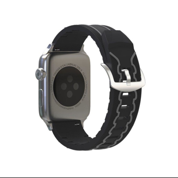 Apple Watch Series 4 40mm ECG mønster silikone Urrem - Sort / Gr Black