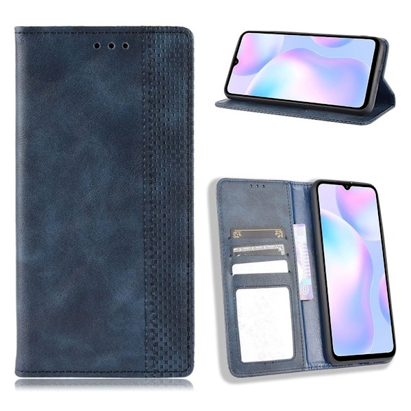 Bofink Vintage läder Xiaomi Redmi 9A fodral - Blå Blå