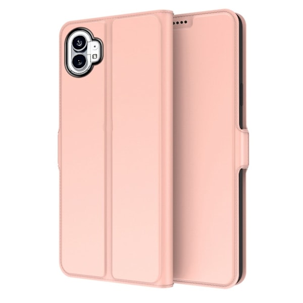 Sileä ja ohut premium-PU-nahkakotelo Nothing Phone (1) - Ruusukulta Pink