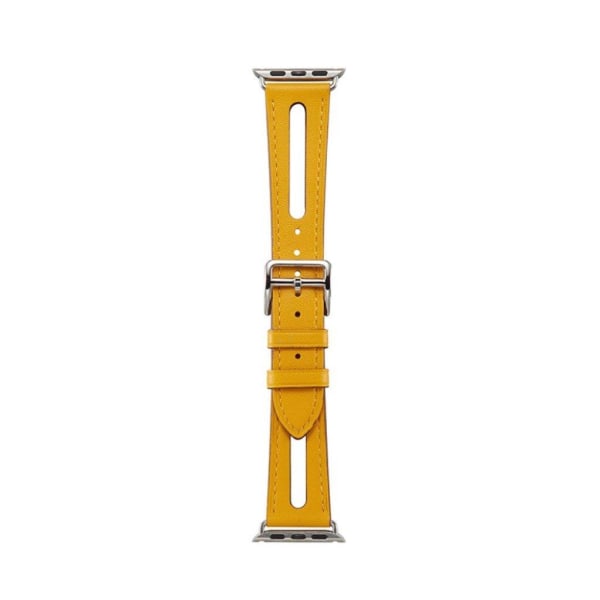 Apple Watch Series 5 44mm læder Læder Urrem - Gul Yellow